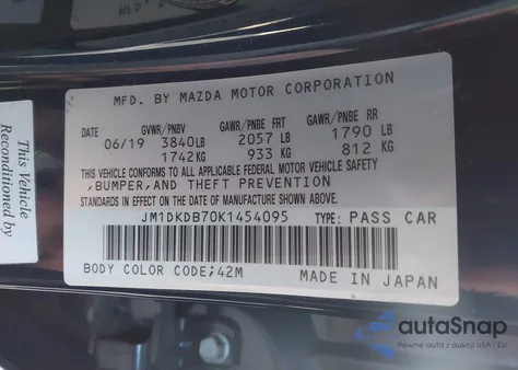 2019 Mazda Cx-3 Sport from USA, damaged, VIN JM1DKDB70K1454095